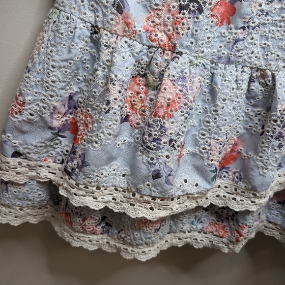 Jessakae Roux Tiered Eyelet Floral Dress | Size M - Picture 8 of 13